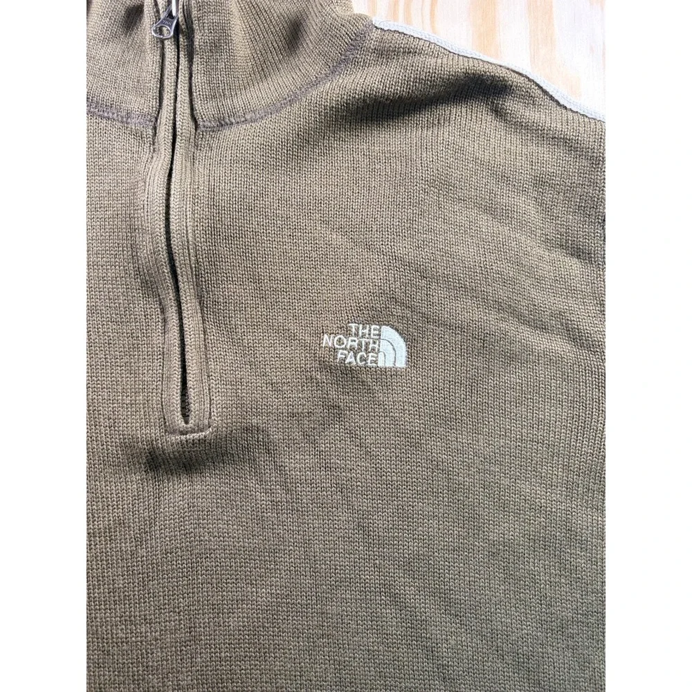 The North Face A5 Series‎ Mens Quarter Zip Wool Blend Sweater Olive Brown Large
